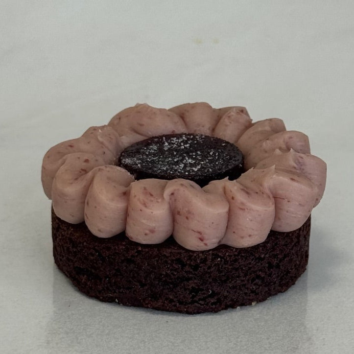Cocoa Breton Biscuit with Cherry Ganache and Cherry Pâte de Fruit